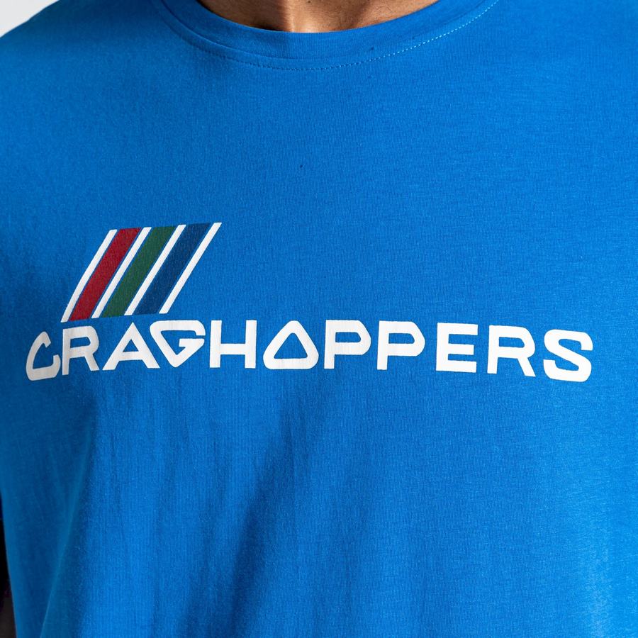 Craghoppers Lugo Short Sleeved Men's T-Shirts Blue | PIP7347HJ