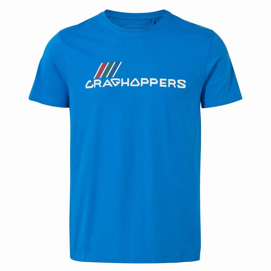 Craghoppers Lugo Short Sleeved Men\'s T-Shirts Blue | PIP7347HJ