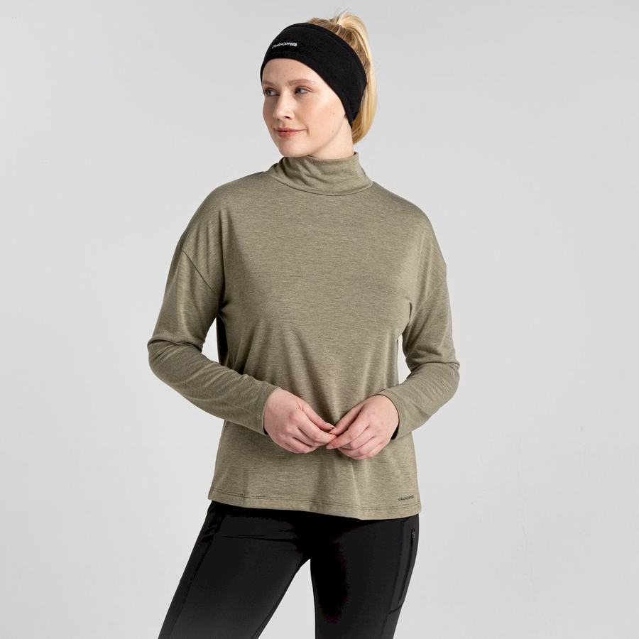 Craghoppers Meridan Long Sleeved Women's T-Shirts Olive | WYY4026JM