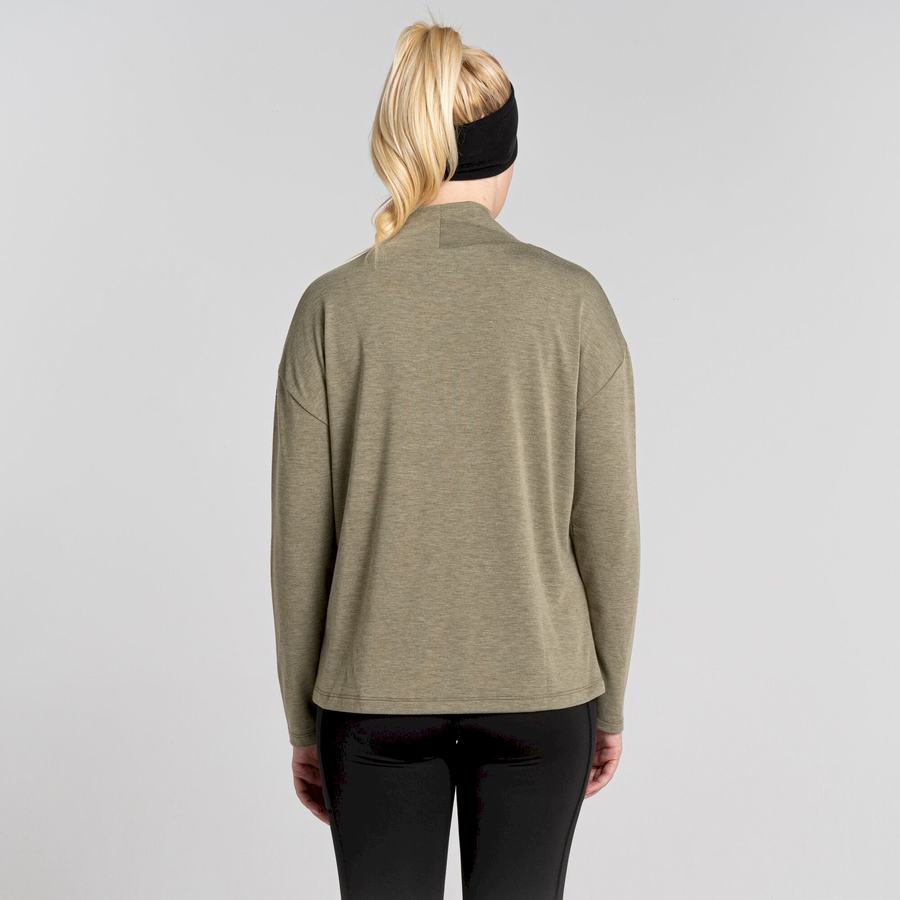 Craghoppers Meridan Long Sleeved Women's T-Shirts Olive | WYY4026JM