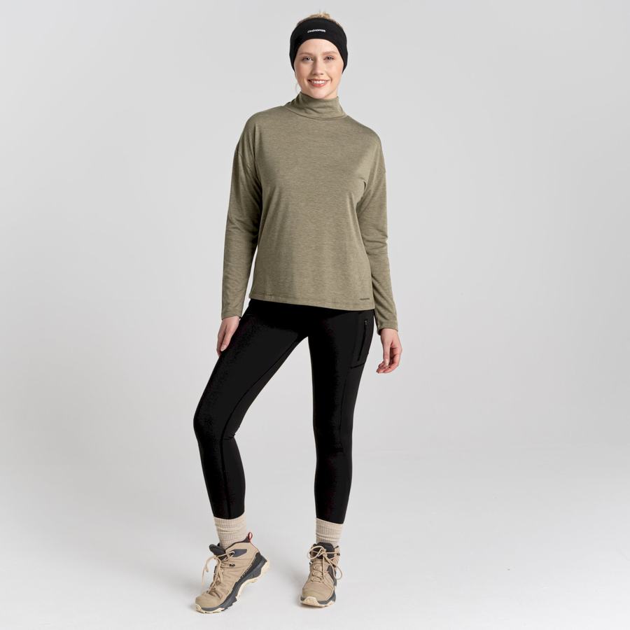 Craghoppers Meridan Long Sleeved Women's T-Shirts Olive | WYY4026JM