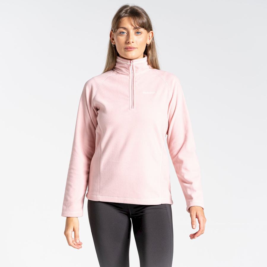 Craghoppers Miska Half Zip Women's Sweaters Pink | EPJ7895RP