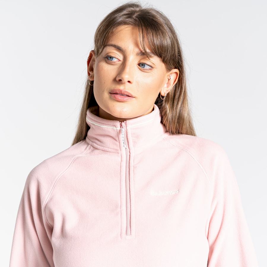 Craghoppers Miska Half Zip Women's Sweaters Pink | EPJ7895RP