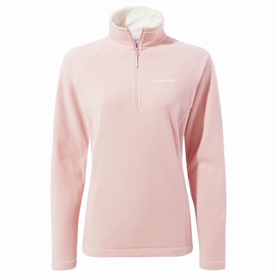 Craghoppers Miska Half Zip Women\'s Sweaters Pink | EPJ7895RP