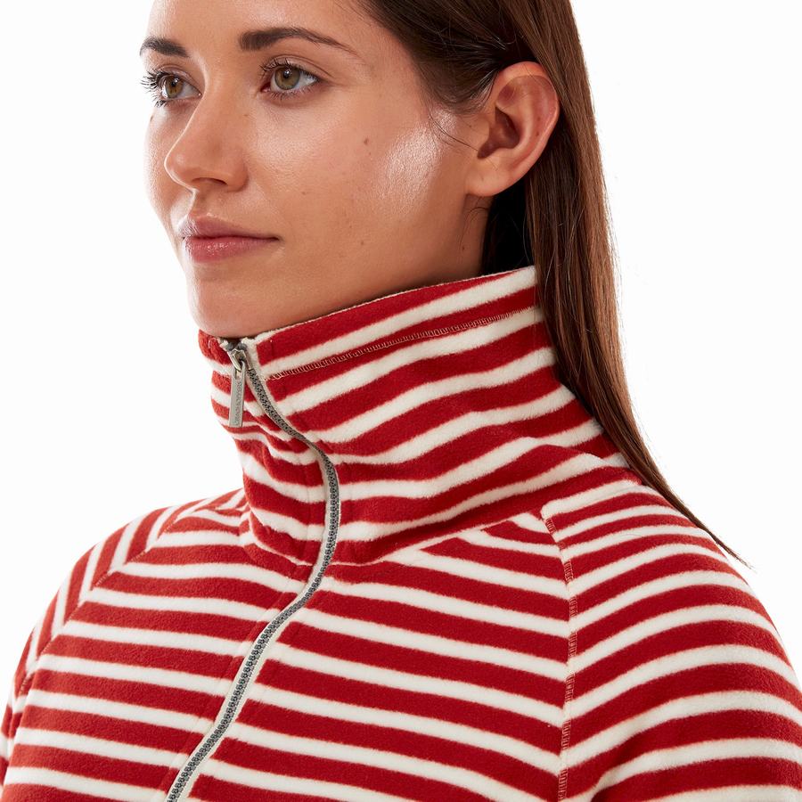 Craghoppers Natalia Half Zip Women's Sweaters Red Stripes | BCC5778HL