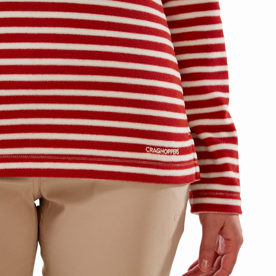 Craghoppers Natalia Half Zip Women's Sweaters Red Stripes | BCC5778HL