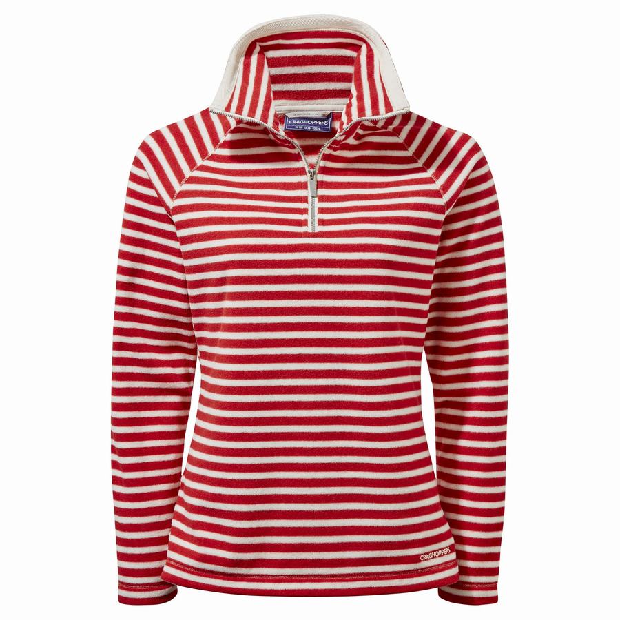 Craghoppers Natalia Half Zip Women's Sweaters Red Stripes | BCC5778HL