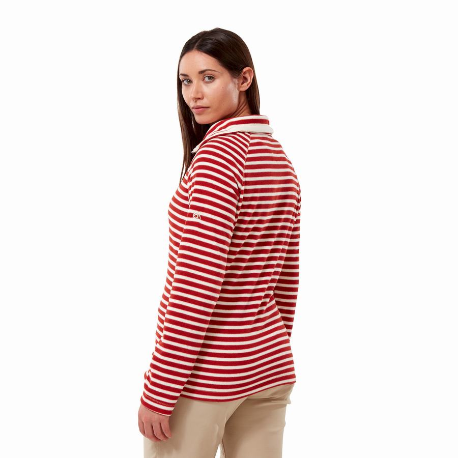 Craghoppers Natalia Half Zip Women's Sweaters Red Stripes | BCC5778HL