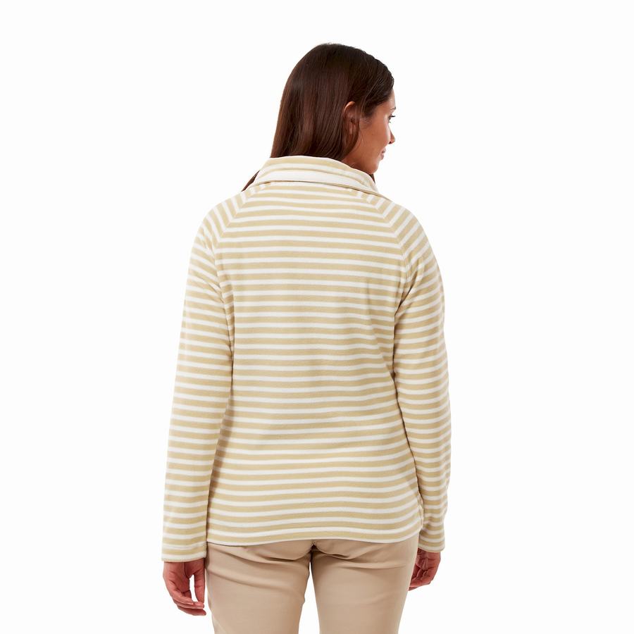 Craghoppers Natalia Half Zip Women's Sweaters Yellow Stripes | BEQ7442SN