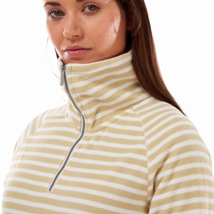 Craghoppers Natalia Half Zip Women's Sweaters Yellow Stripes | BEQ7442SN