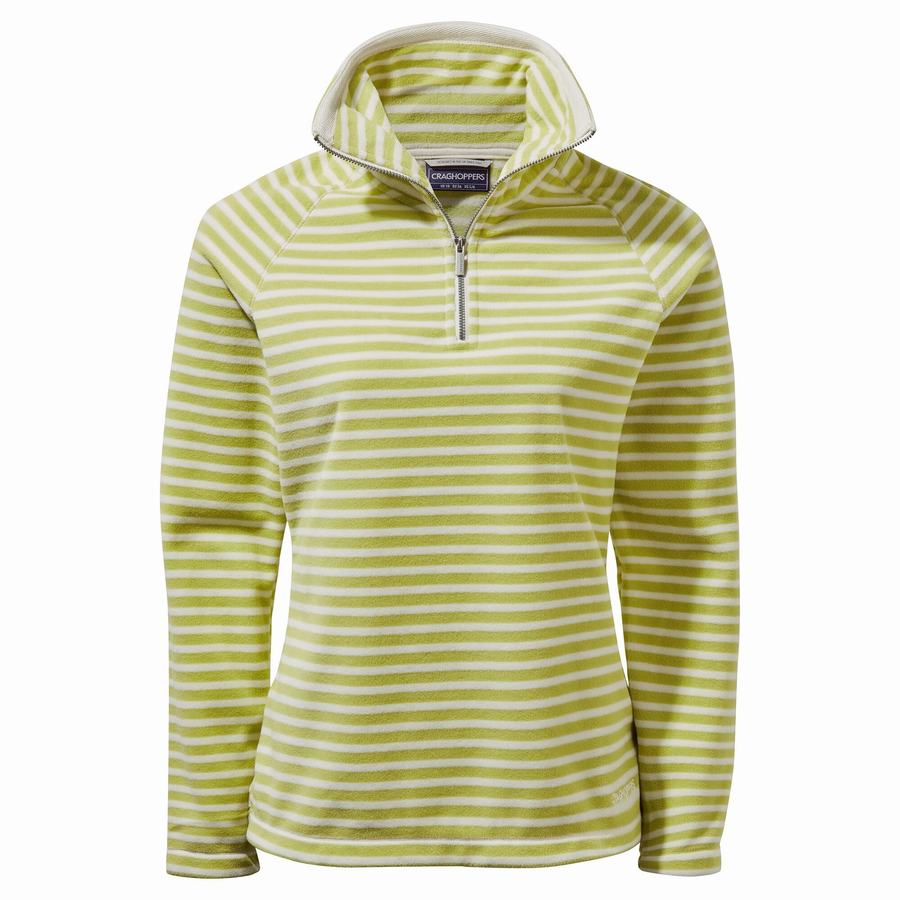 Craghoppers Natalia Half Zip Women's Sweaters Light Green Stripes | LFM1592RO