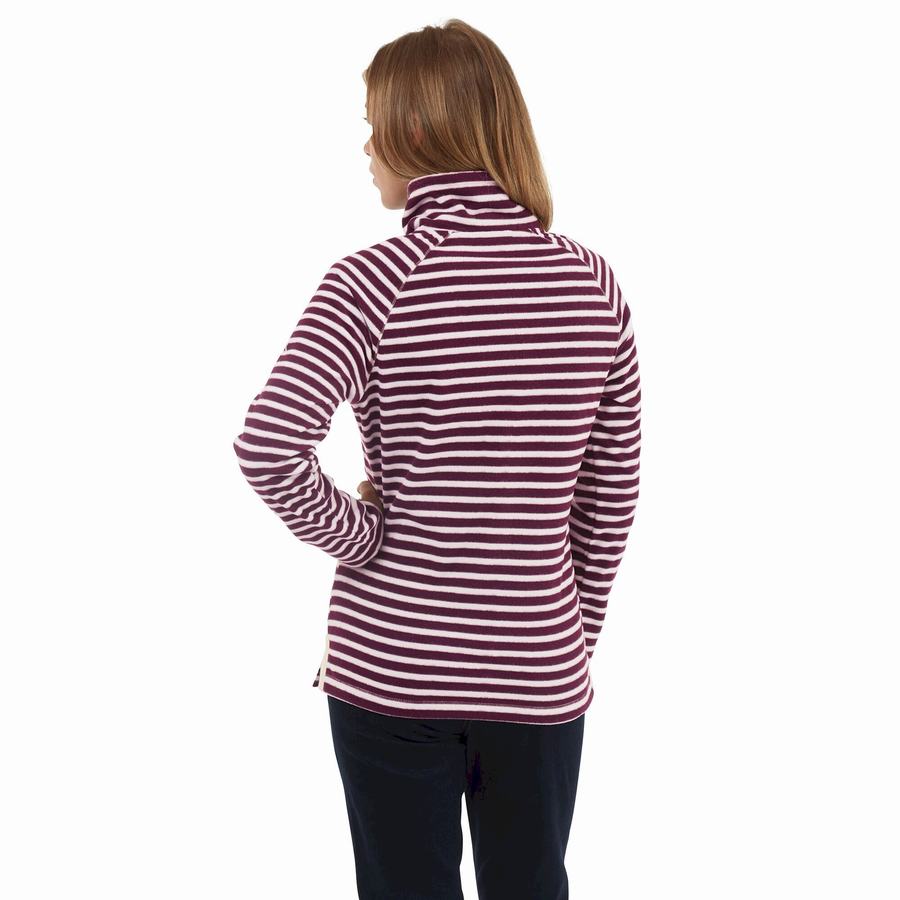 Craghoppers Natalia Half Zip Women's Sweaters Purple Stripes | XMF3074SA