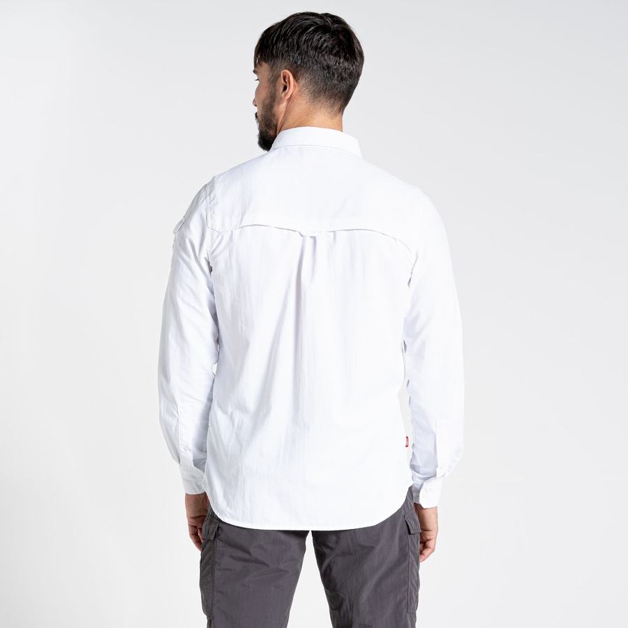 Craghoppers NosiLife Adventure II Long Sleeved Men's Shirts White | CVD9240WS