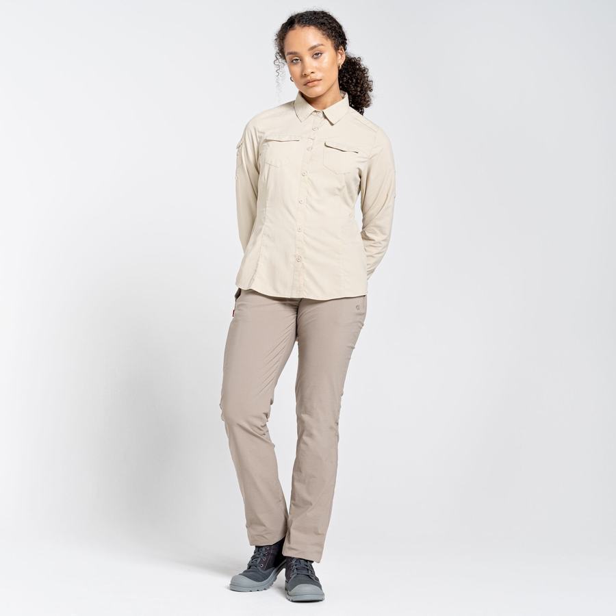 Craghoppers NosiLife Adventure II Long Sleeved Women's Shirts Brown | RZN1488YH