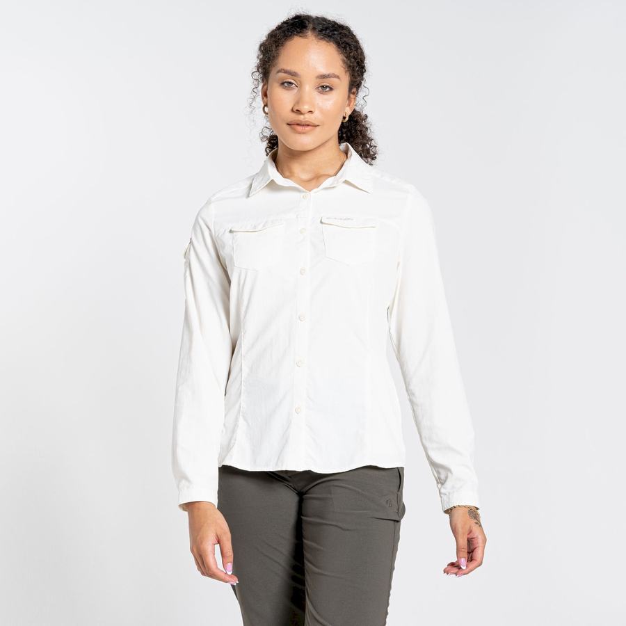 Craghoppers NosiLife Adventure II Long Sleeved Women's Shirts White | SHD240YR