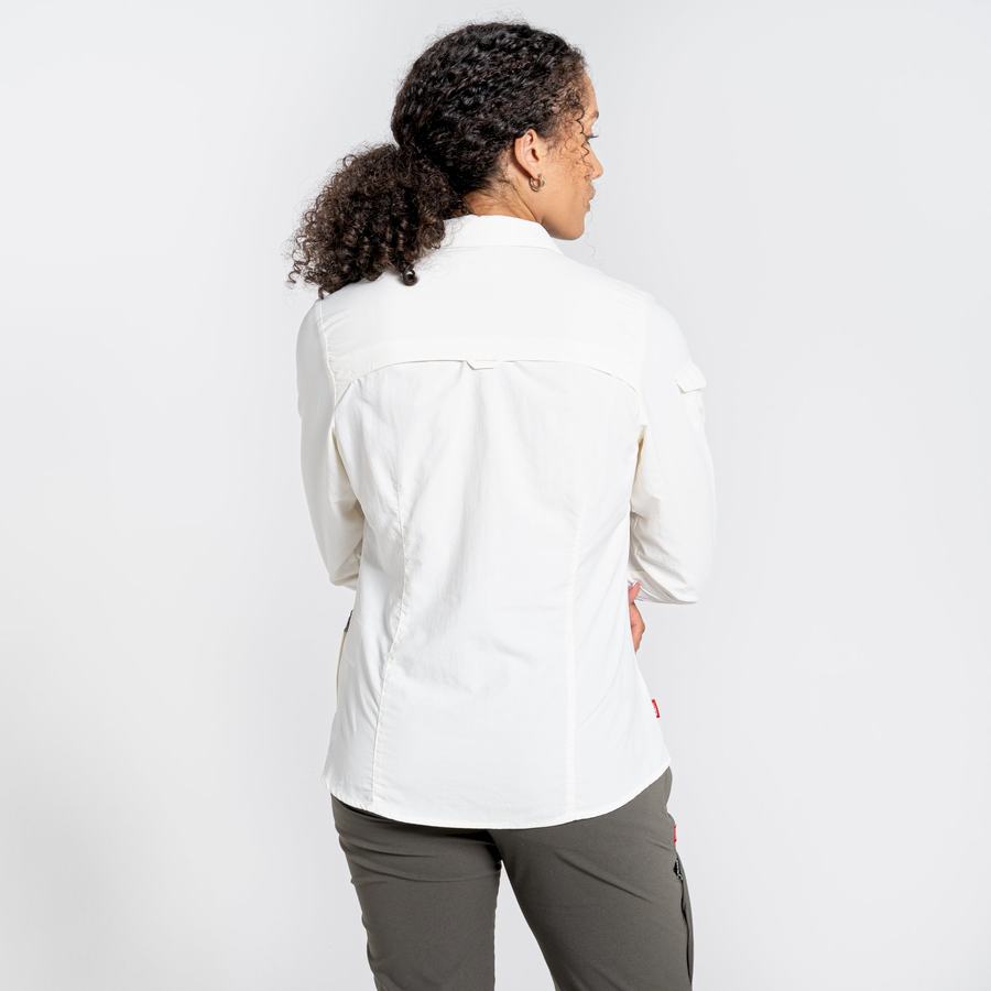 Craghoppers NosiLife Adventure II Long Sleeved Women's Shirts White | SHD240YR