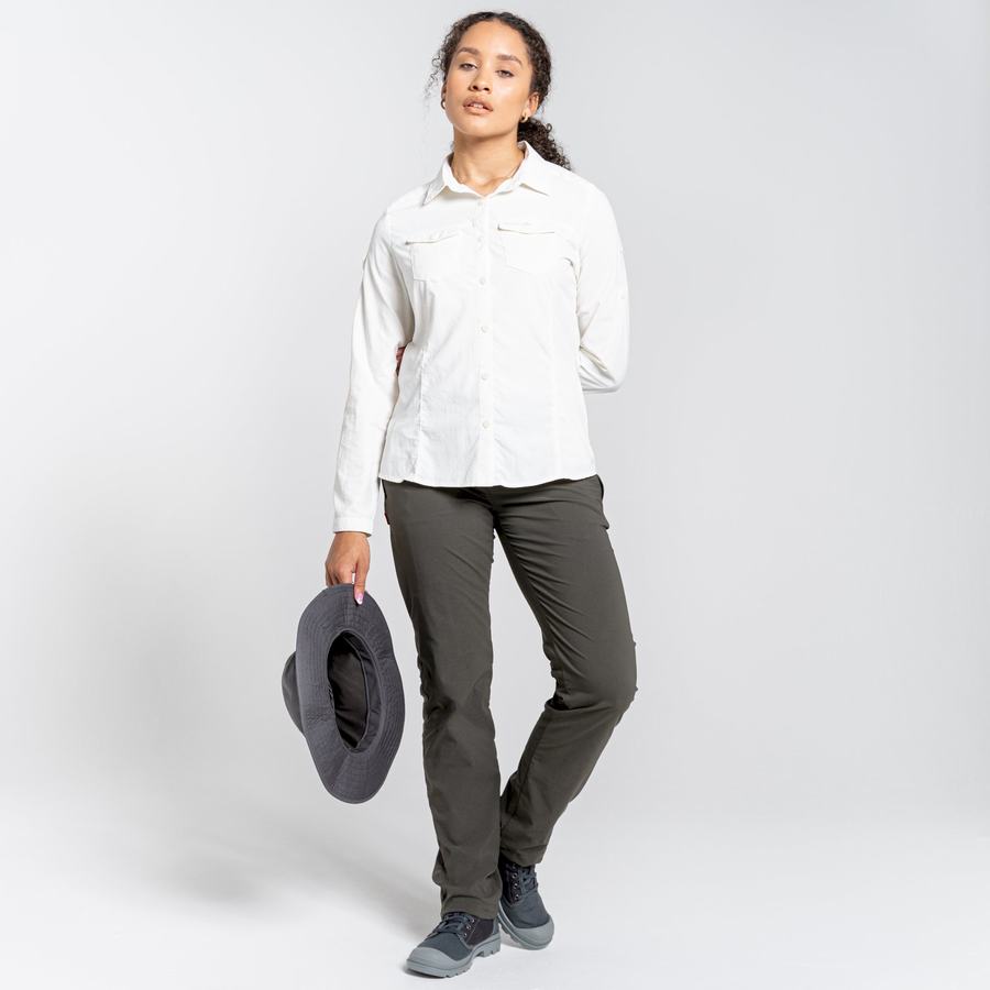 Craghoppers NosiLife Adventure II Long Sleeved Women's Shirts White | SHD240YR