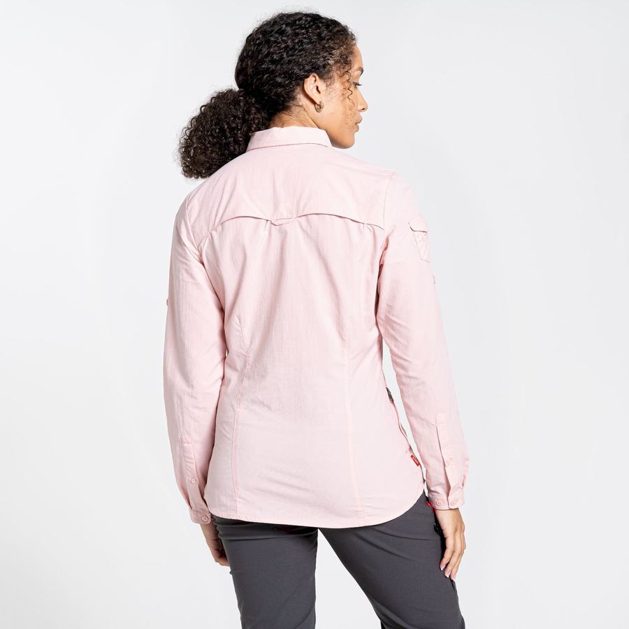 Craghoppers NosiLife Adventure II Long Sleeved Women's Shirts Pink | YBP793QA