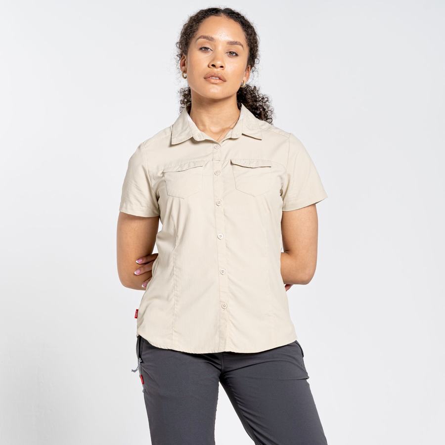 Craghoppers NosiLife Adventure II Short Sleeved Women's Shirts Brown | OXV1768QN