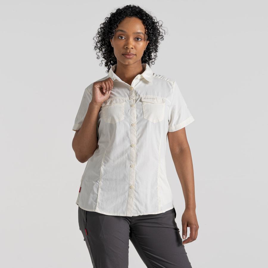 Craghoppers NosiLife Adventure II Short Sleeved Women's Shirts Light Blue | TLB2256WH