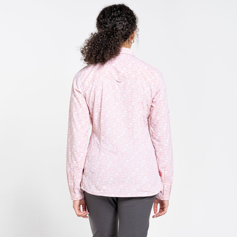 Craghoppers NosiLife Callo Long Sleeved Women's Shirts Pink | XGH6483AM