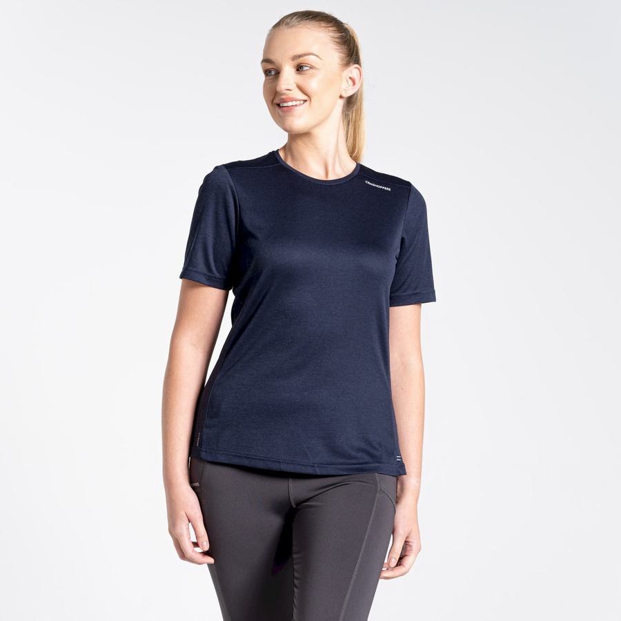 Craghoppers NosiLife Candella Short Sleeved Women's T-Shirts Blue Navy | QHJ3866FP