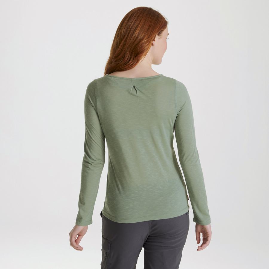 Craghoppers NosiLife Erin Long Sleeved Women's T-Shirts Olive | DPU378EO