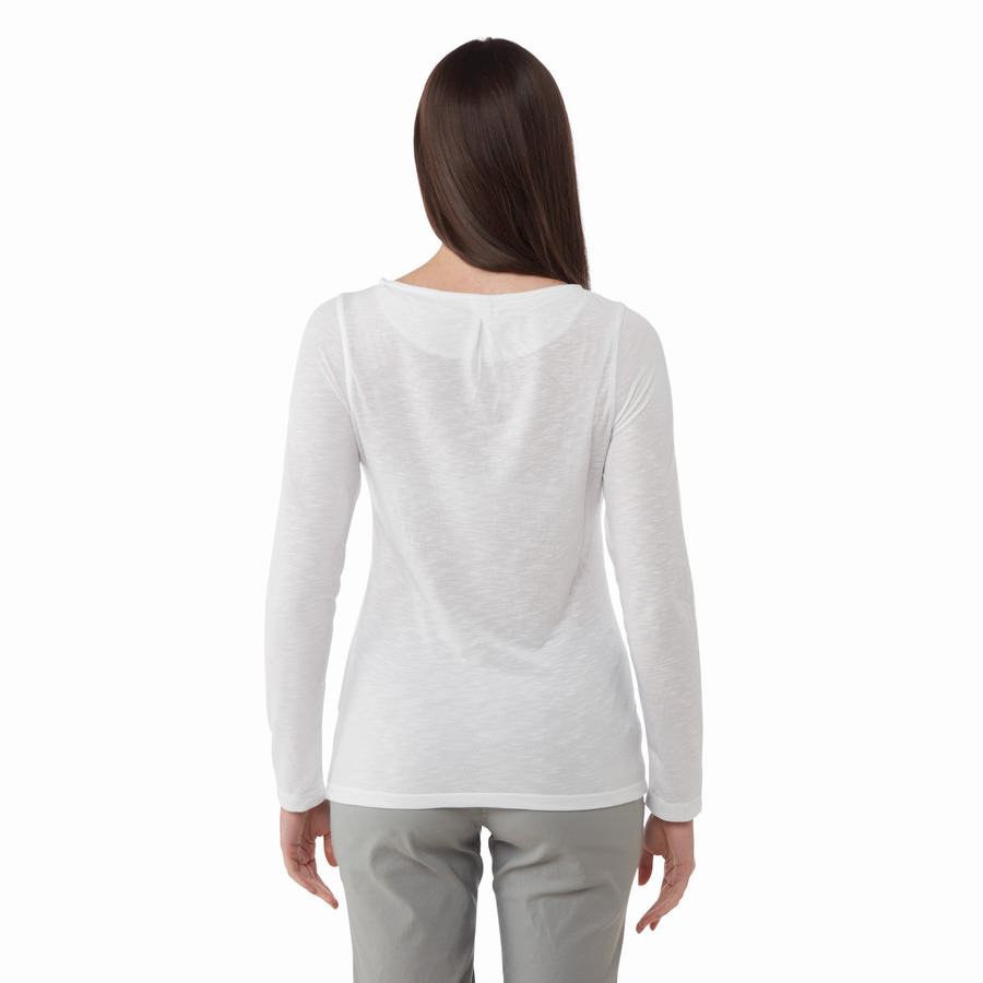 Craghoppers NosiLife Erin Long Sleeved Women's T-Shirts White | EBG3557CH