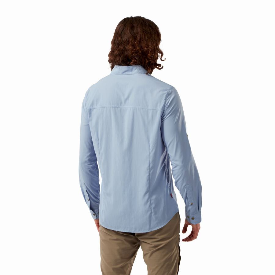 Craghoppers NosiLife Nuoro Long Sleeved Men's Shirts Blue | VXP3557PN