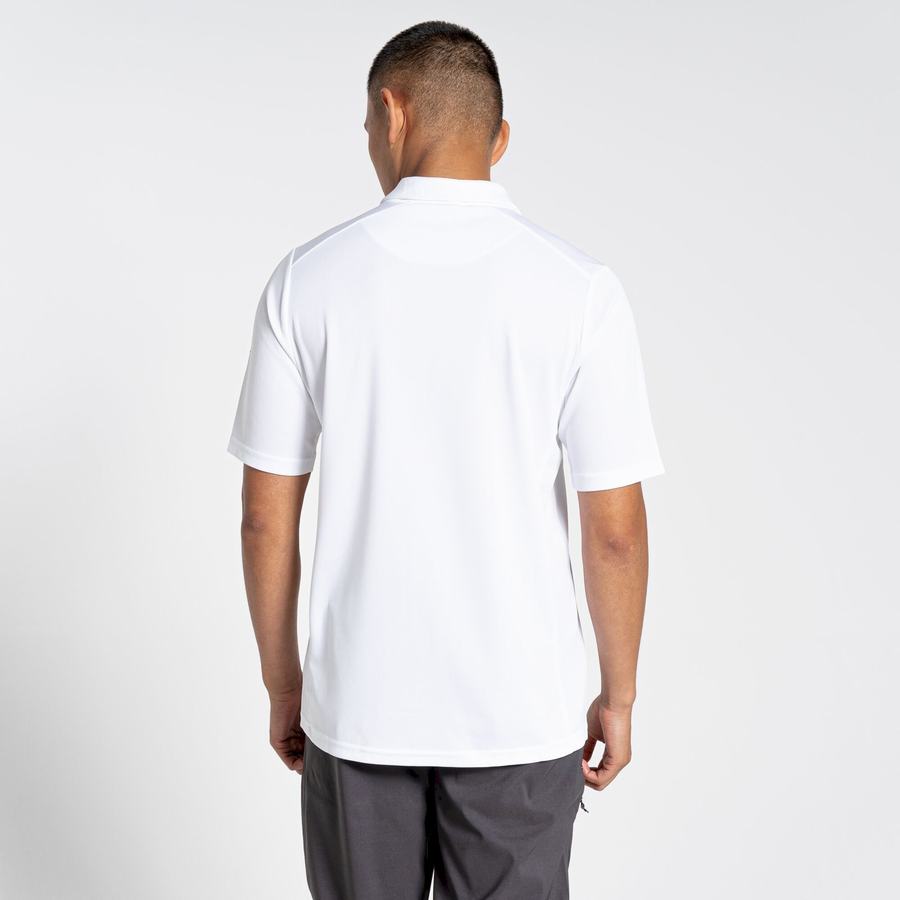 Craghoppers NosiLife Pro Active Short Sleeved Polo Men's T-Shirts White | EZU5057IB