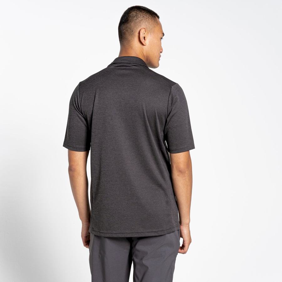 Craghoppers NosiLife Pro Active Short Sleeved Polo Men's T-Shirts Black | XMC5613TF