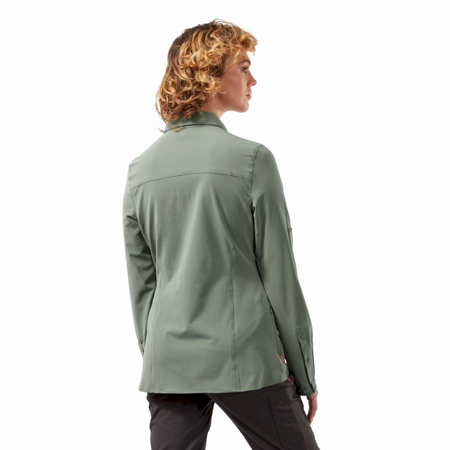 Craghoppers NosiLife Pro III Long Sleeved Women's Shirts Olive | ZFO6218UV