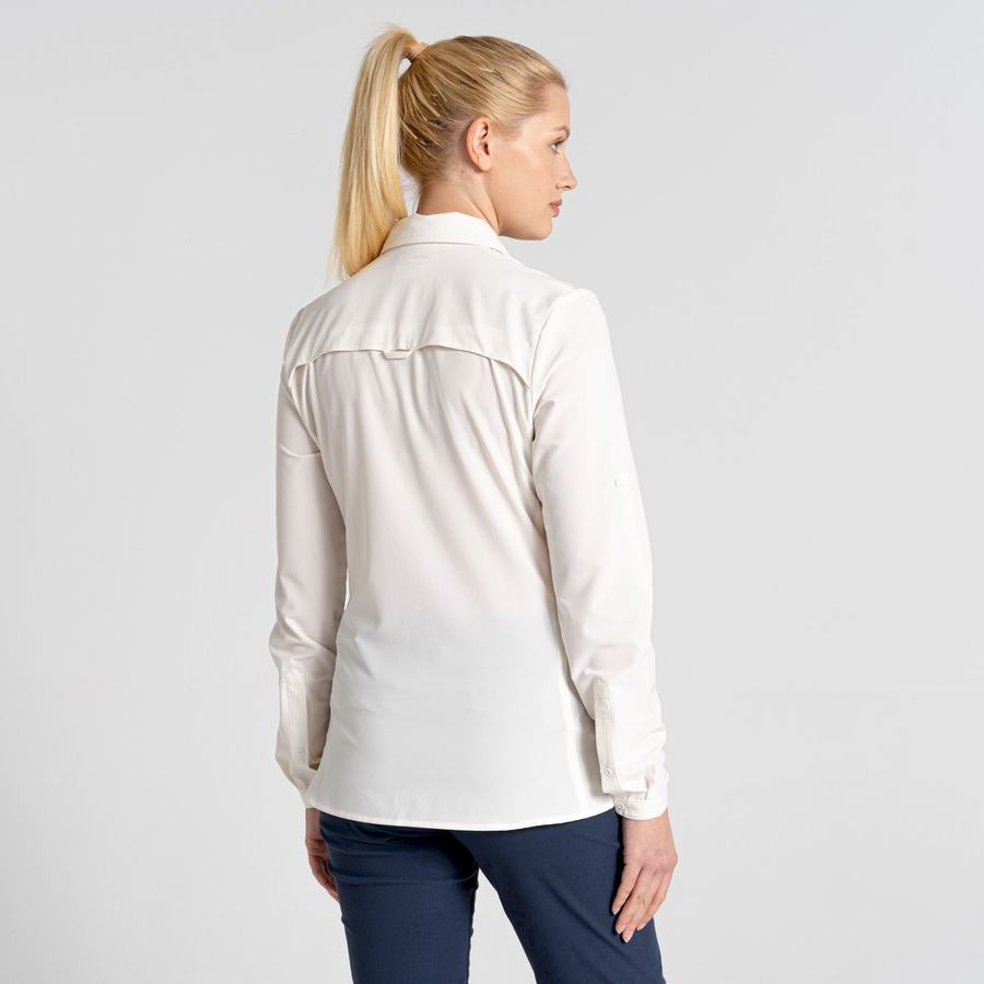 Craghoppers NosiLife Pro IV Long Sleeved Women's Shirts White | IQE9863HI