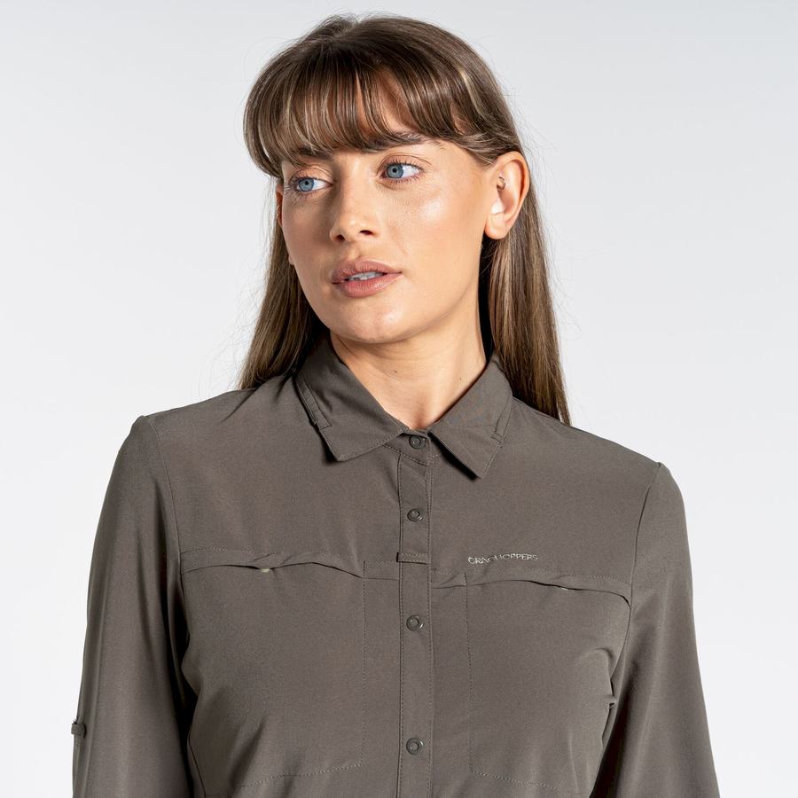 Craghoppers NosiLife Pro IV Long Sleeved Women's Shirts Khaki | YAR7918AL