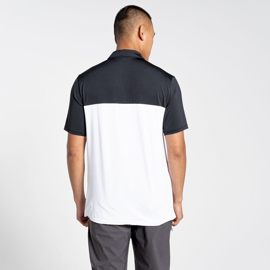 Craghoppers NosiLife Pro Short Sleeved Polo Men's T-Shirts Black White | UAL3858GG