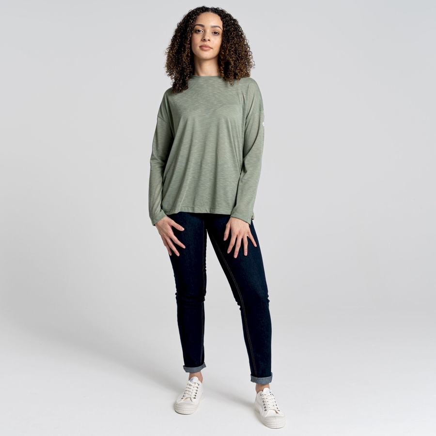 Craghoppers NosiLife Sami Long Sleeved Women's T-Shirts Olive | ROQ780PK