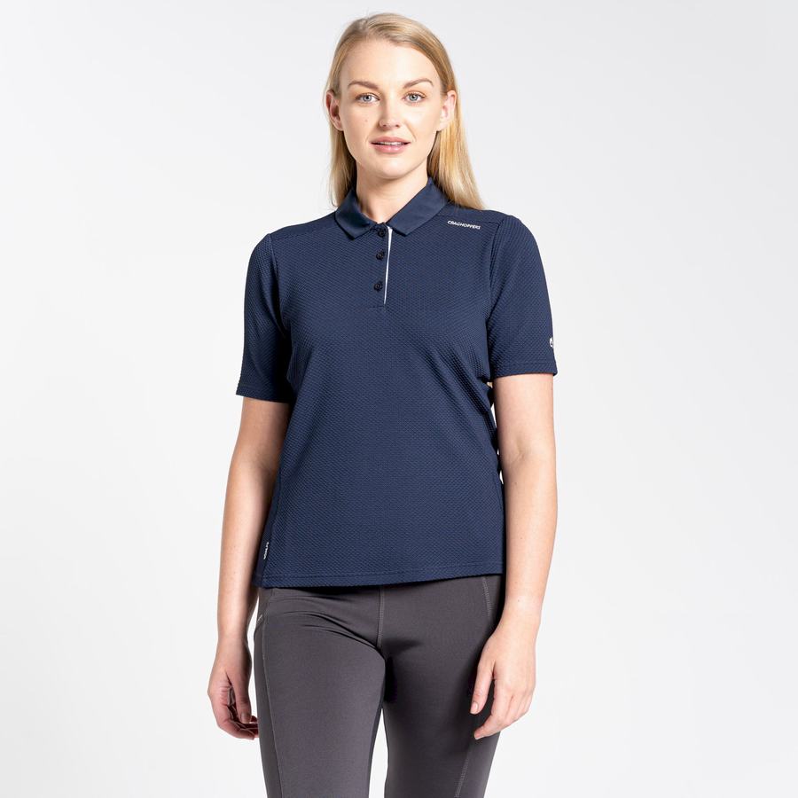 Craghoppers NosiLife Short Sleeved Polo Women's T-Shirts Blue Navy | HNC1217YK