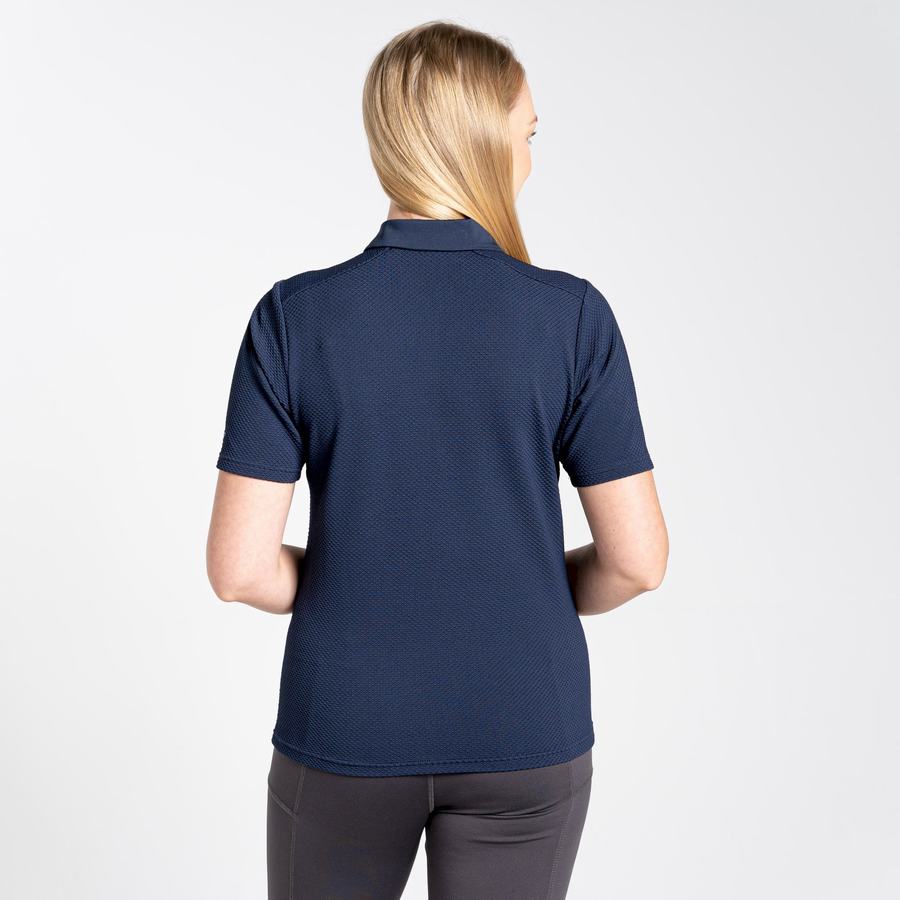 Craghoppers NosiLife Short Sleeved Polo Women's T-Shirts Blue Navy | HNC1217YK