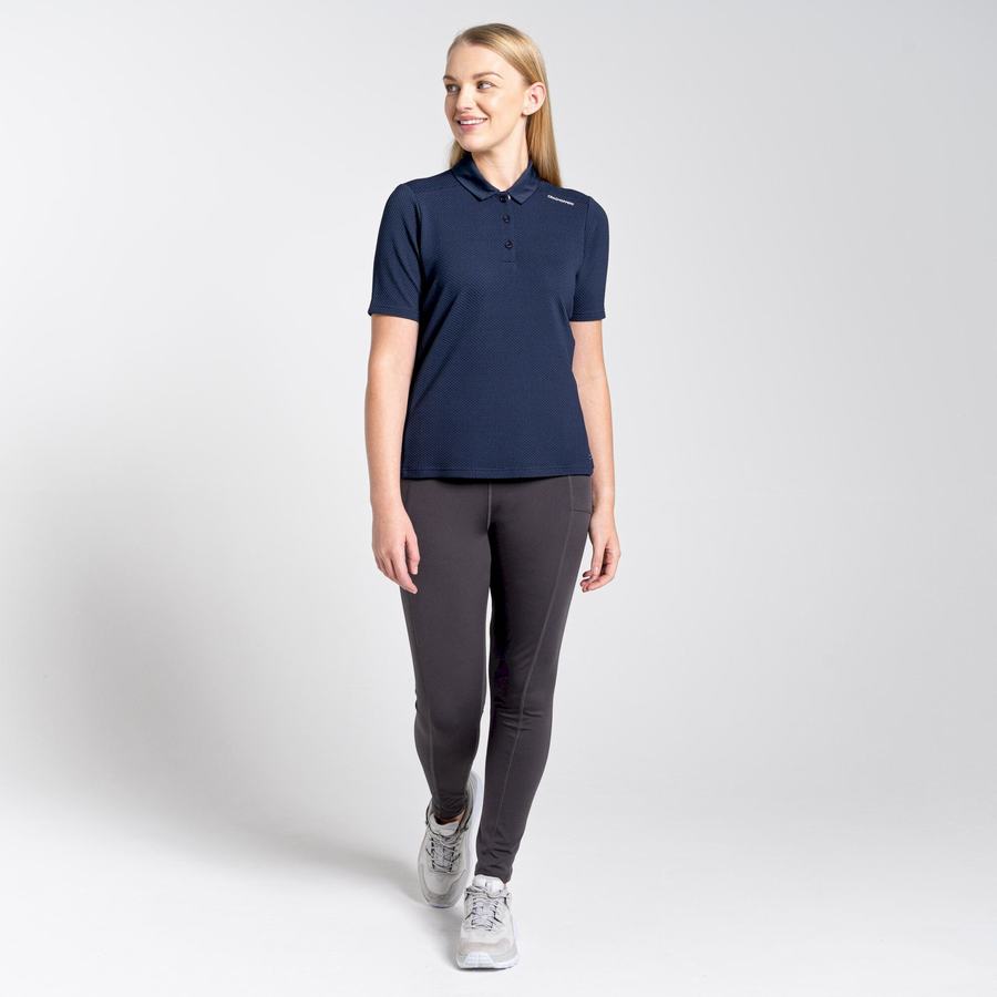 Craghoppers NosiLife Short Sleeved Polo Women's T-Shirts Blue Navy | HNC1217YK