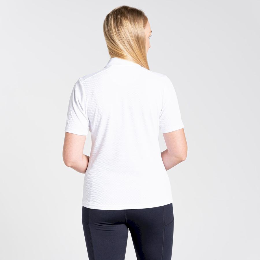 Craghoppers NosiLife Short Sleeved Polo Women's T-Shirts White | LHQ6949UY