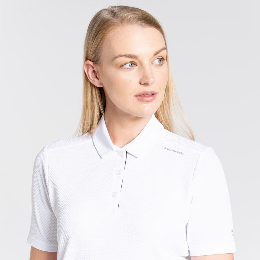 Craghoppers NosiLife Short Sleeved Polo Women's T-Shirts White | LHQ6949UY