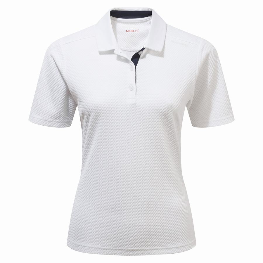 Craghoppers NosiLife Short Sleeved Polo Women's T-Shirts White | LHQ6949UY