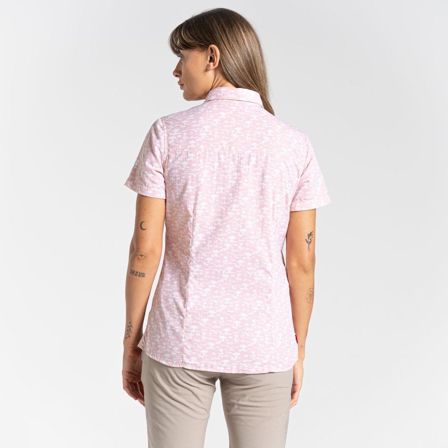 Craghoppers NosiLife Tillia Short Sleeved Women's Shirts Pink | JUG433MZ