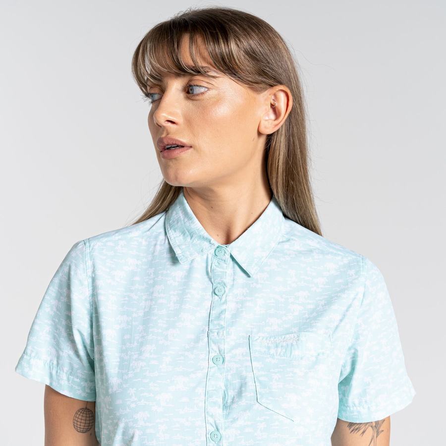 Craghoppers NosiLife Tillia Short Sleeved Women's Shirts Green | RSQ7655EG