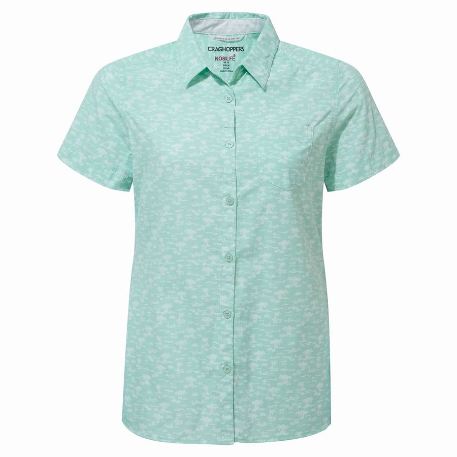 Craghoppers NosiLife Tillia Short Sleeved Women\'s Shirts Green | RSQ7655EG