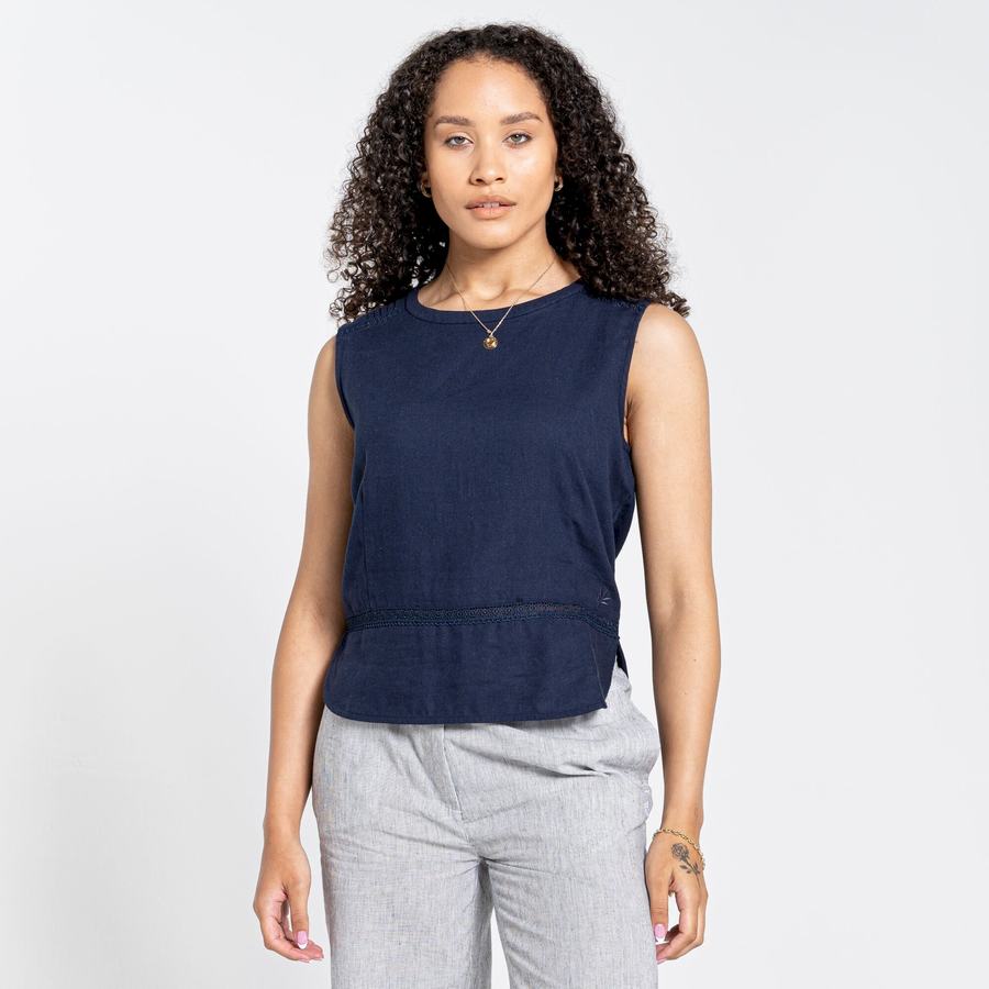 Craghoppers Nosibotanical Bonita Vest Women's T-Shirts Blue Navy | WZJ3673LF