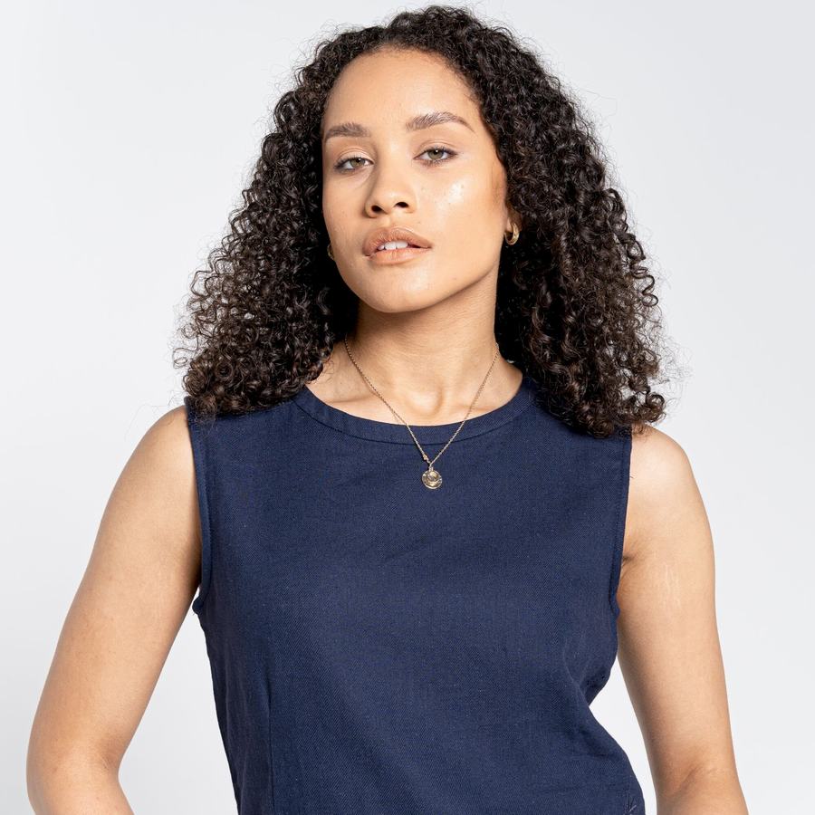 Craghoppers Nosibotanical Bonita Vest Women's T-Shirts Blue Navy | WZJ3673LF