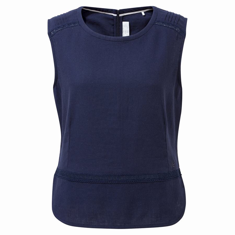 Craghoppers Nosibotanical Bonita Vest Women's T-Shirts Blue Navy | WZJ3673LF