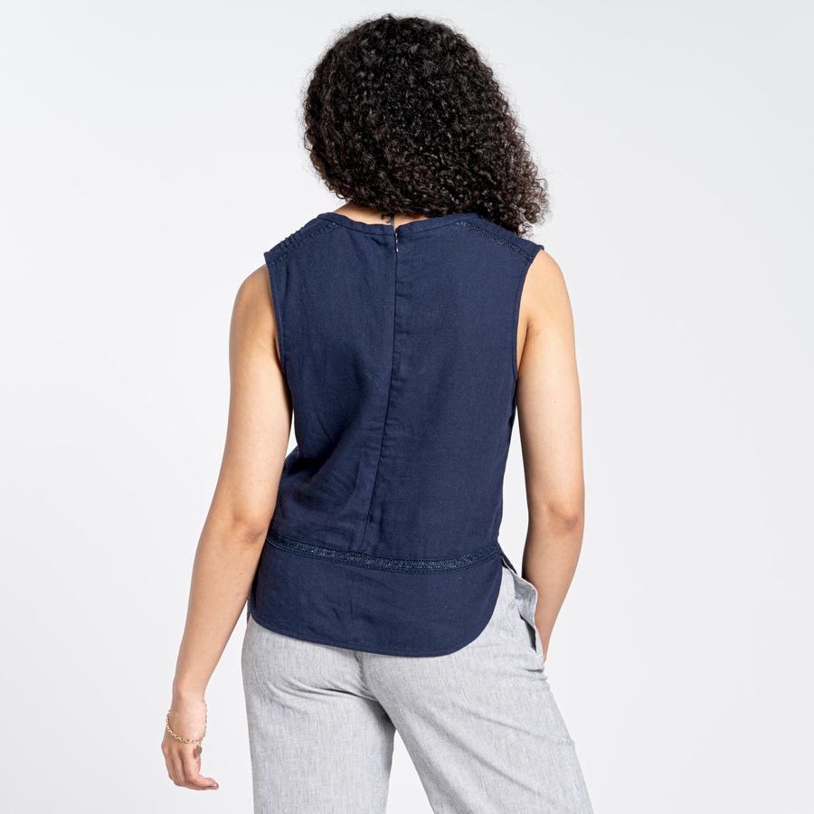 Craghoppers Nosibotanical Bonita Vest Women's T-Shirts Blue Navy | WZJ3673LF