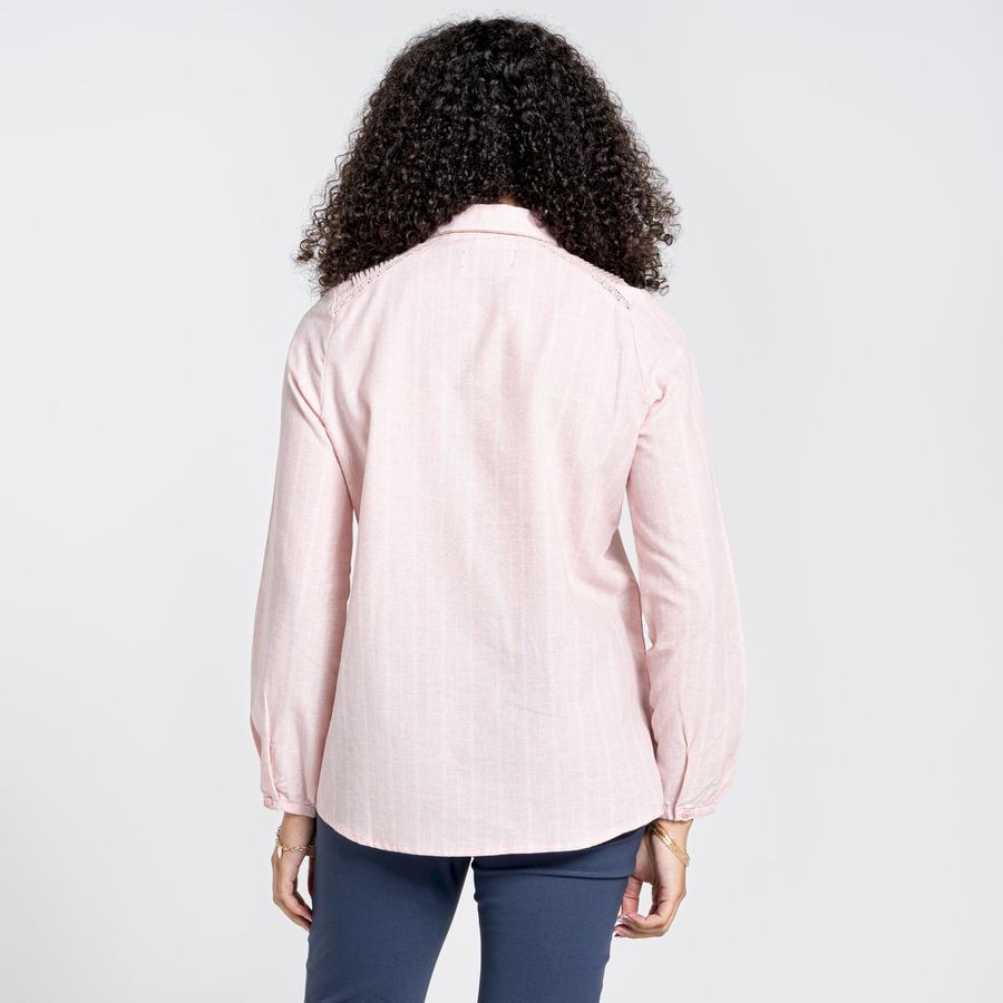 Craghoppers Nosibotanical Bralio Women's Shirts Pink Stripes | NJR8367LC